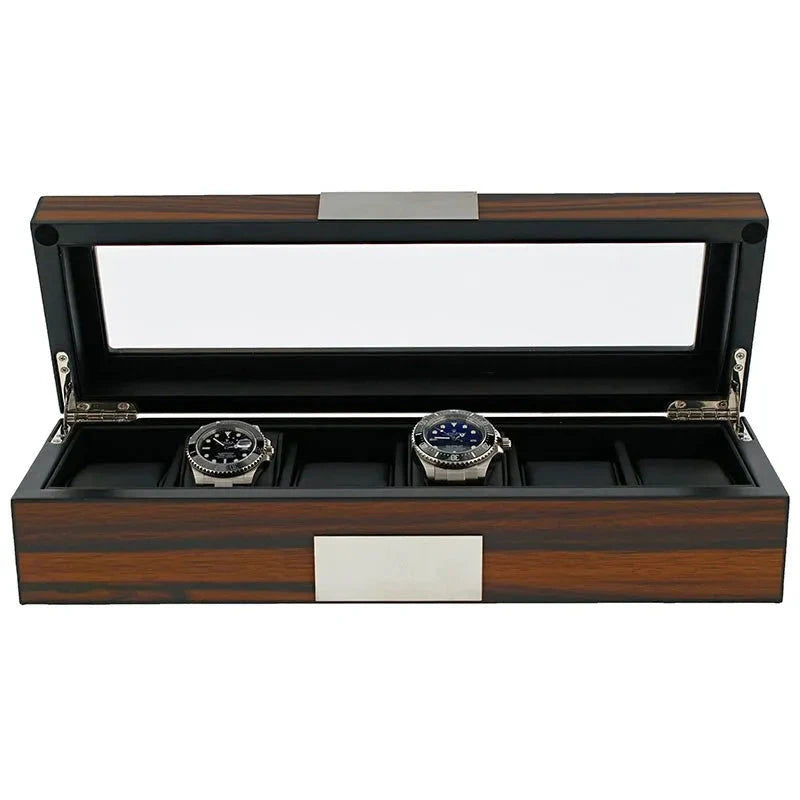6 Watch Box in Natural Dark Walnut Veneer Finish by Aevitas
