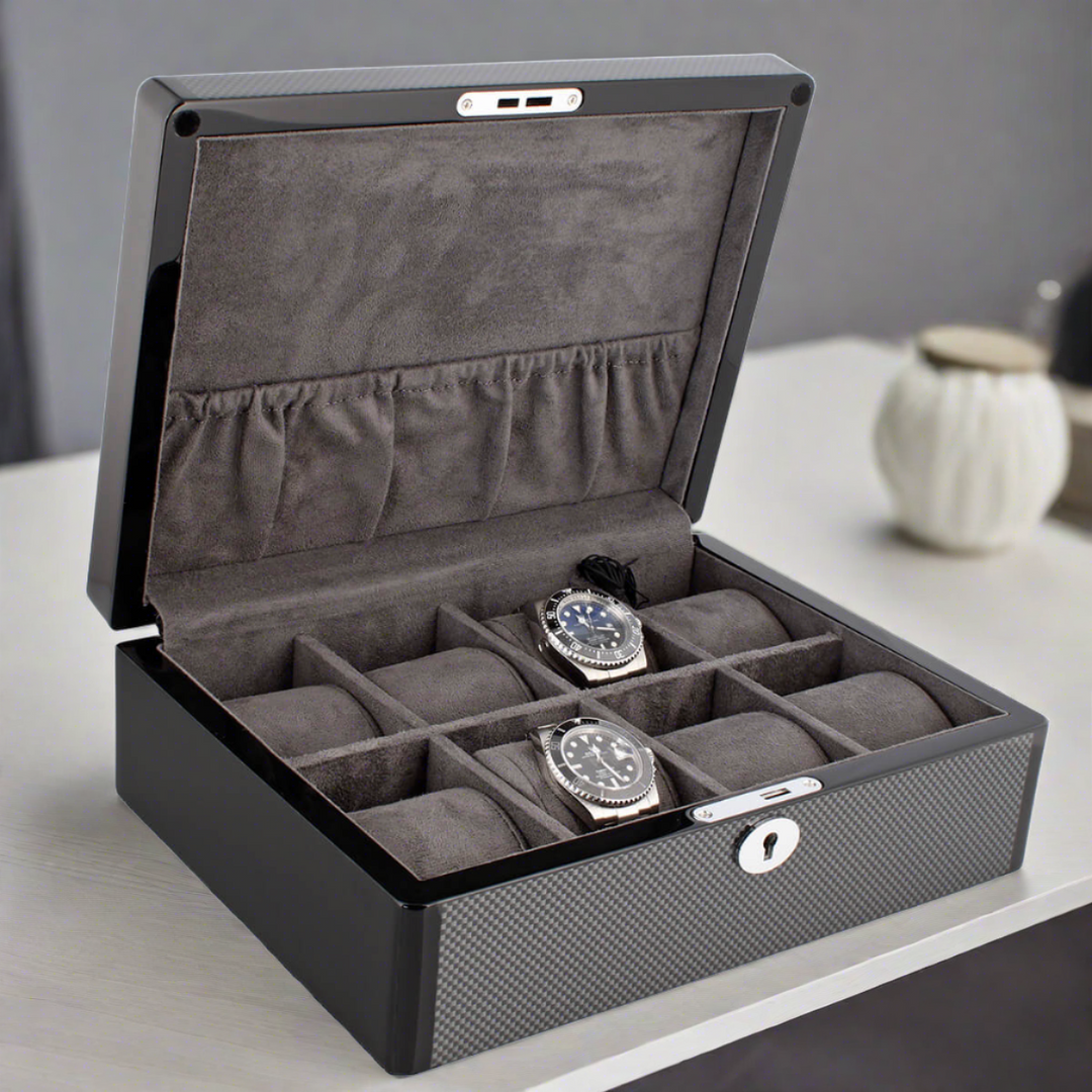 8 Watch Box in Carbon Fibre Finish Premium Quality by Aevitas