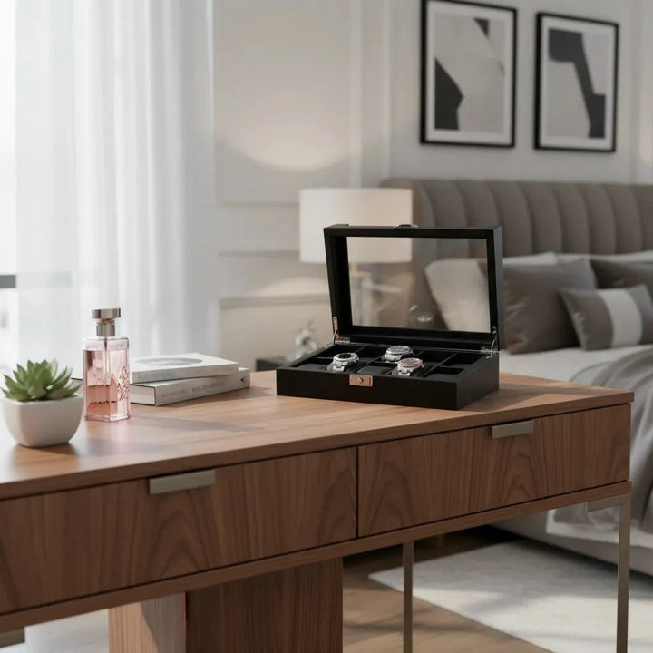 Black Oak Wooden Veneer Watch Box for 10 Watches by Aevitas