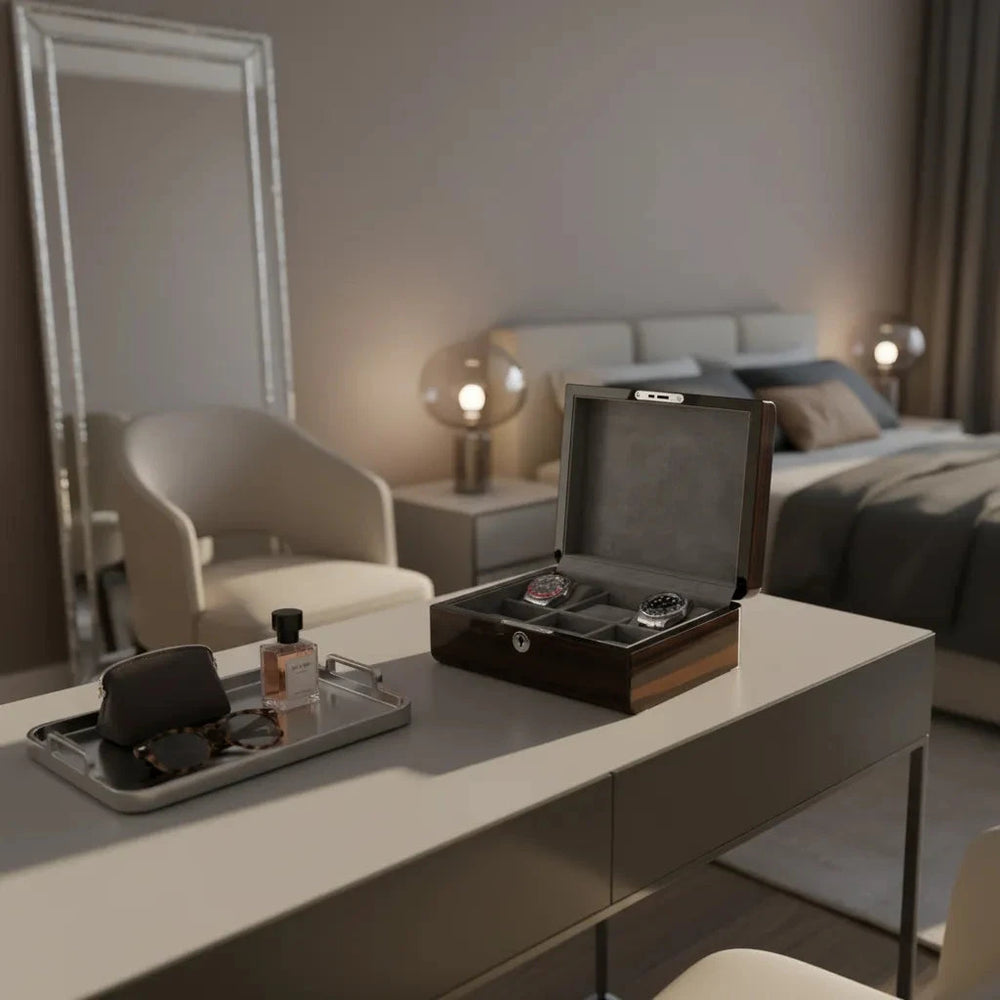 Watch Box for 6 Watches Superb Quality Macassar with Solid Lid by Aevitas