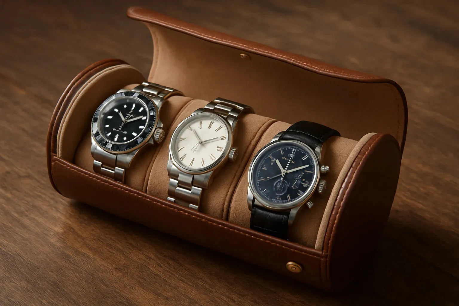 Triple Watch Roll Travel: Compact Luxury for Collectors