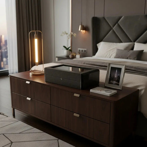 12 Watch Box Carbon Fibre or Piano Black Premium Quality by Aevitas