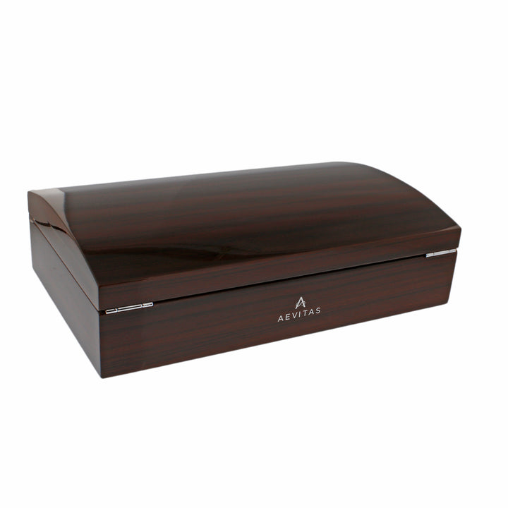 12 Watch Box in Striped Mahogany Wood Veneer Finish by Aevitas