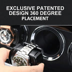 12 Watch Winder Safe Luxury Black Leather with Blue Interior by Aevitas