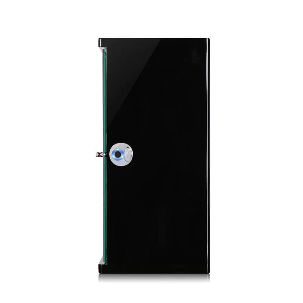 12 Watch Winder with Storage Drawer Black Wood with Red Tower Series by Aevitas