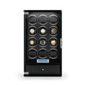12 Watch Winder with Storage Drawer Piano Black Wood Tower Series by Aevitas