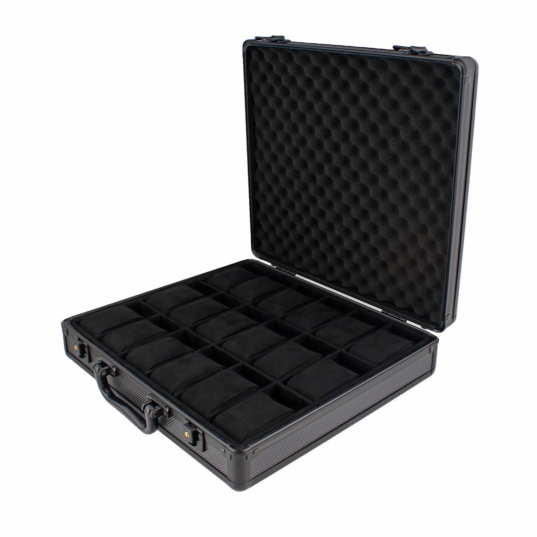 18 Watch Briefcase in Black with Lift Out Tray