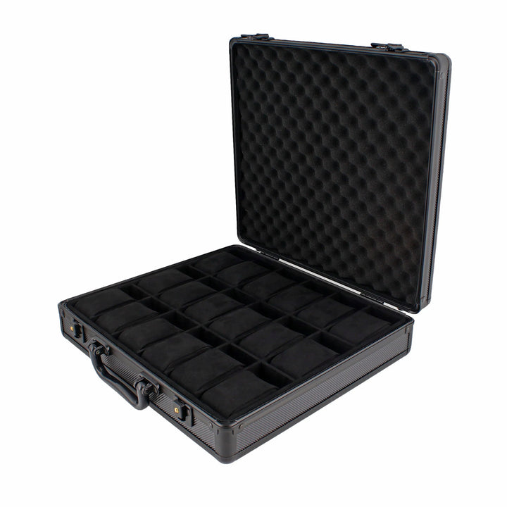 18 Watch Briefcase in Black with Lift Out Tray