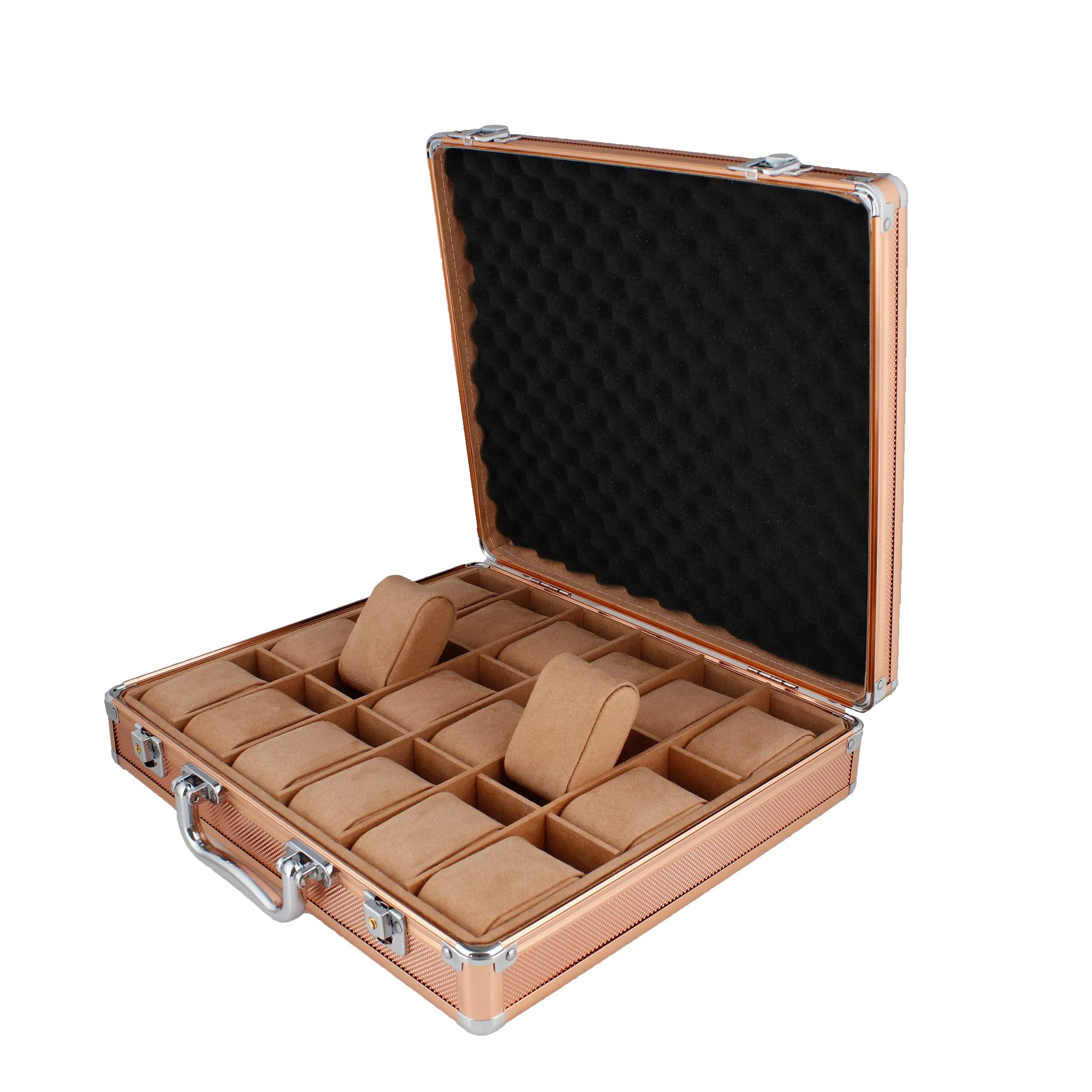 18 Watch Briefcase in Rose Gold tone with Lift Out Tray