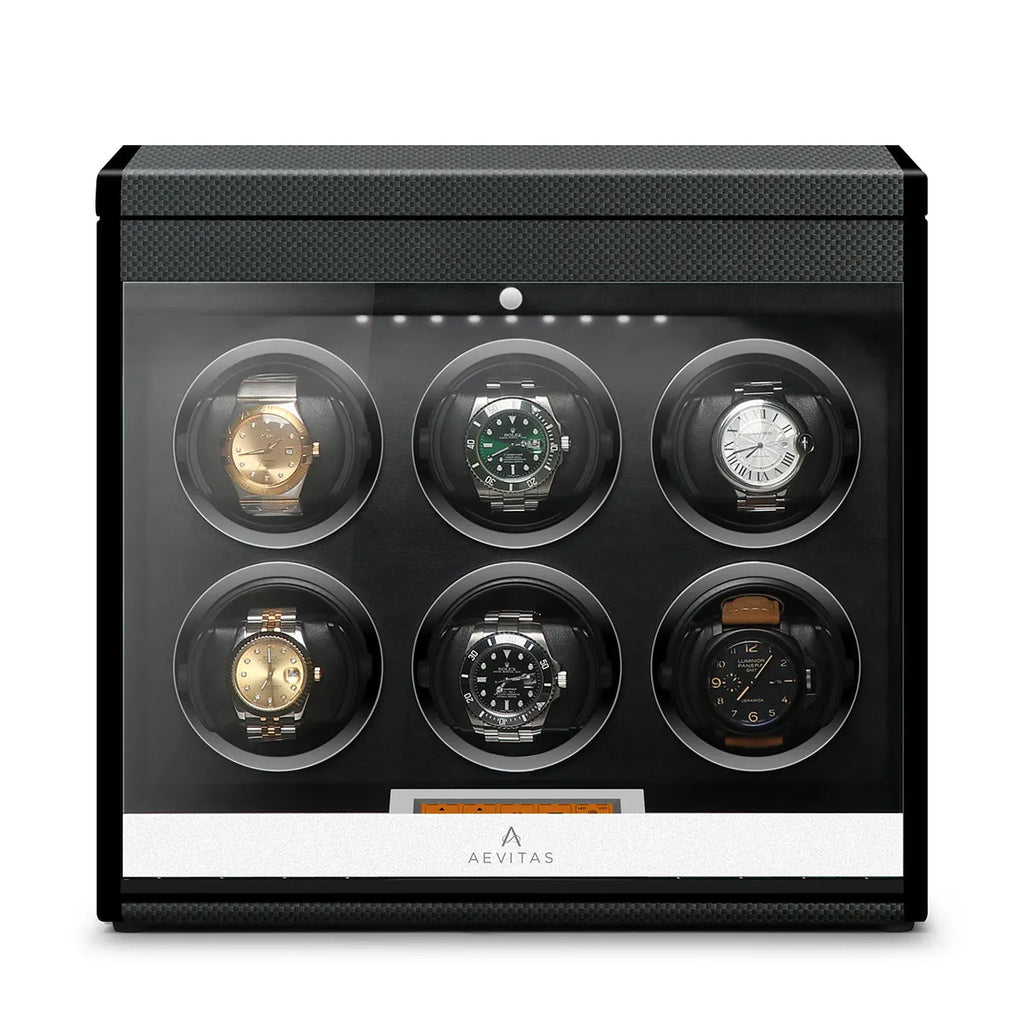6 Watch Winder in Carbon Fibre - Aevitas for Optimal Watch Care