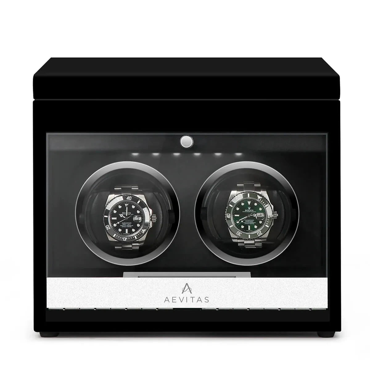 2 Watch Winder Black Edition with Extra Storage Area by Aevitas