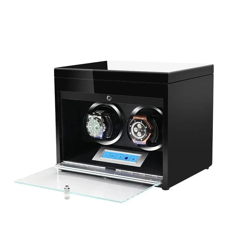 2 Watch Winder Black Edition with Extra Storage Area by Aevitas