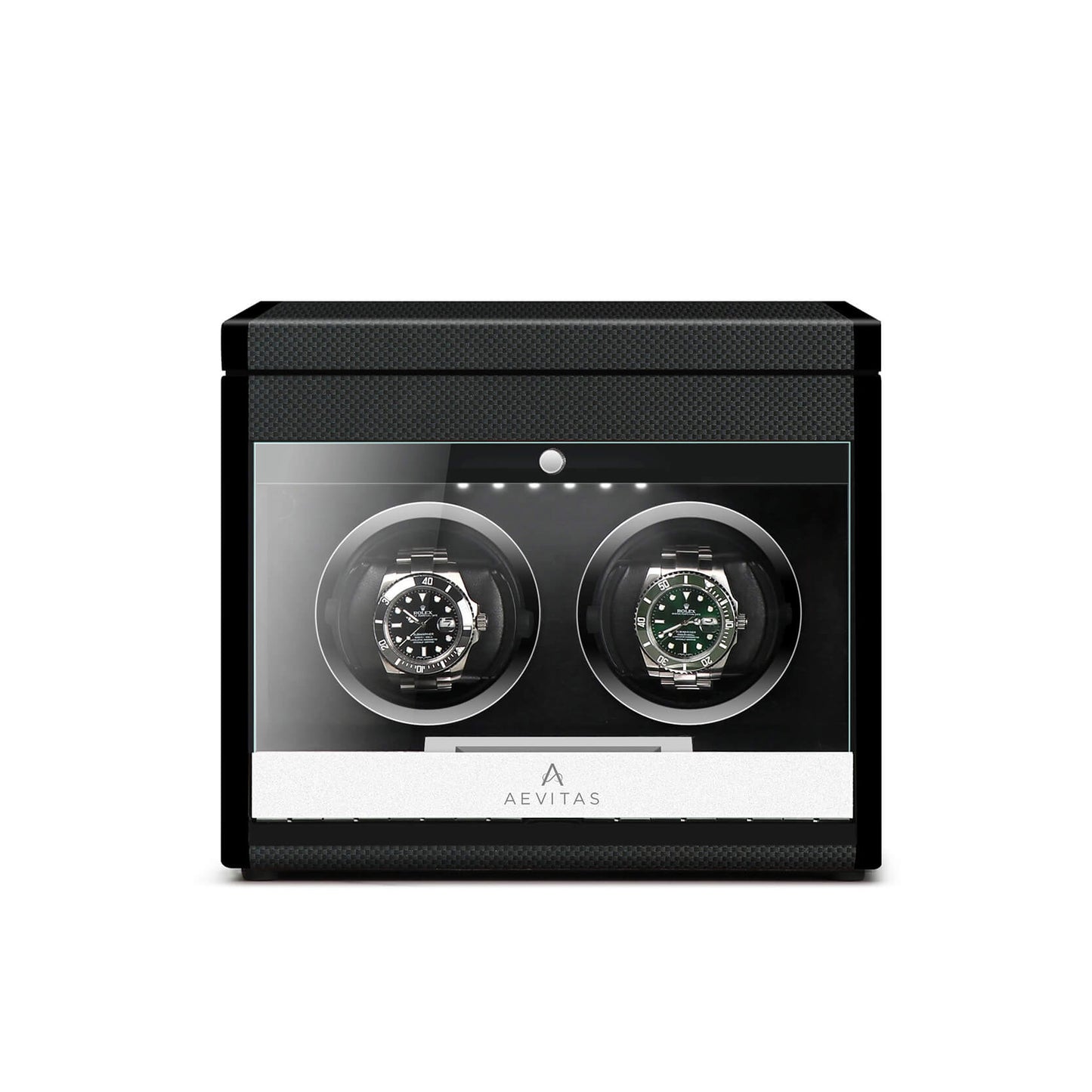 2 Watch Winder Carbon Fibre with Extra Storage Area by Aevitas