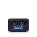 2 Watch Winder in Black and Blue Smooth Leather Finish by Aevitas
