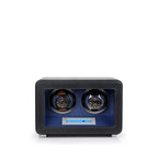 2 Watch Winder in Black and Blue Smooth Leather Finish by Aevitas