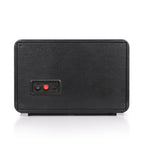 Back view of Aevitas 2-watch winder in black leather with power switches and USB-C port on a white background.