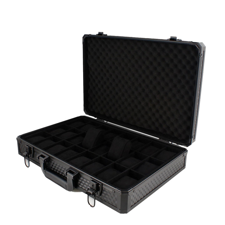 24 Watch Briefcase in Black with Lift Out Tray