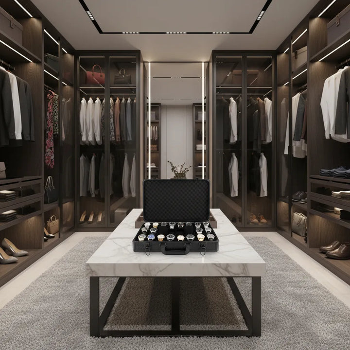 24 Watch Briefcase in Black with Lift Out Tray