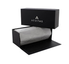 3 Watch Travel Case in Black Leather with Green Lining Hexagon Style