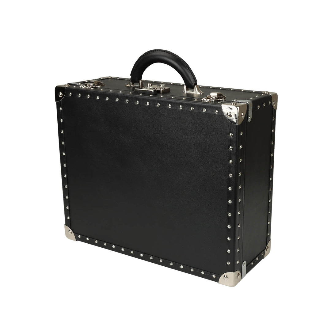 30 Watch Suit Case Travel or Storage in Genuine Black Leather