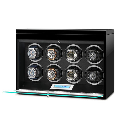 8 Watch Winder Black Edition with Extra Storage Area by Aevitas