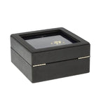 4 Cufflink 4 Watch Box Black Genuine Leather Blue Velvet Lining by Aevitas