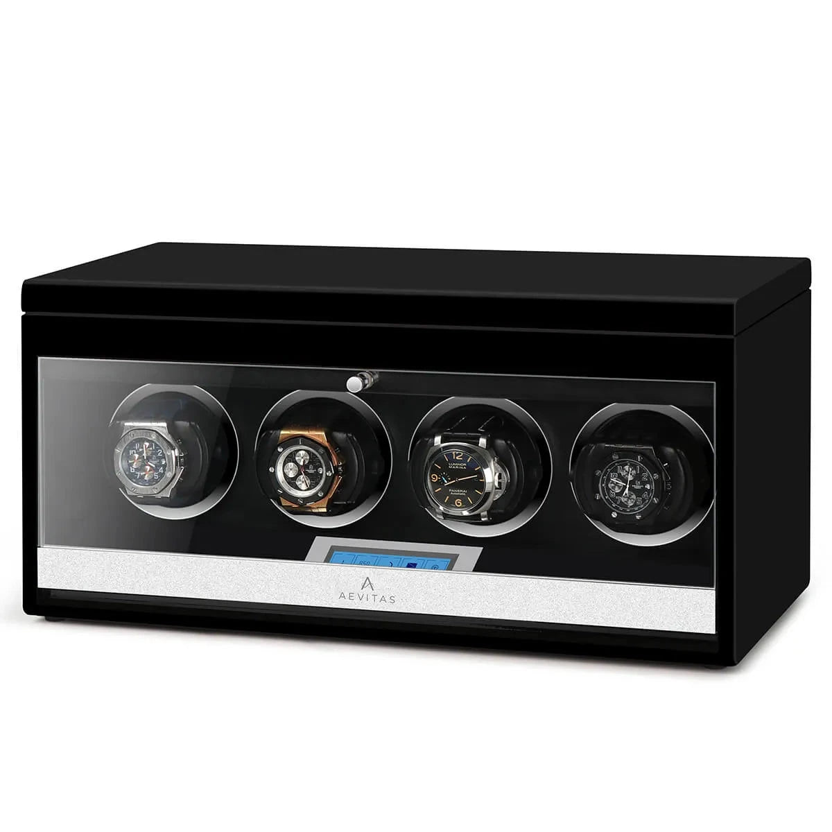 4 Watch Winder Black Edition with Extra Storage Area by Aevitas