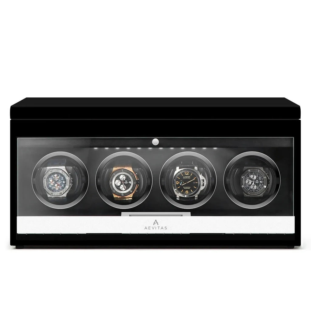 4 Watch Winder Black Edition with Extra Storage Area by Aevitas