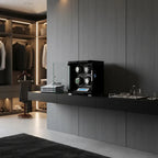 4 Watch Winder Piano Black Wood Finish the Tower Series by Aevitas
