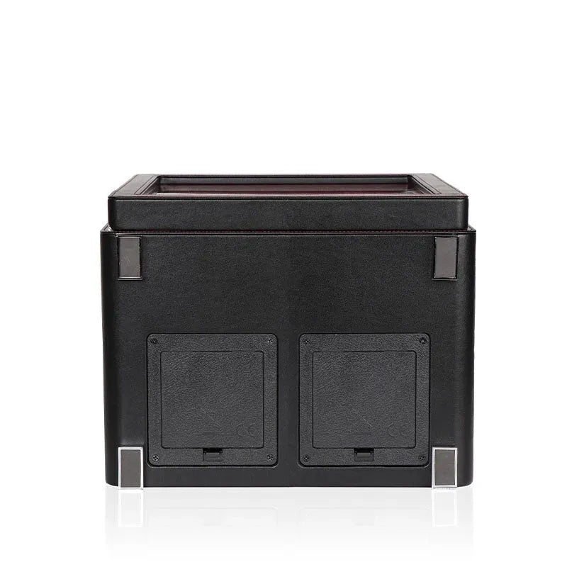 4 Watch Winder in Smooth Black and Blue Leather Finish by Aevitas