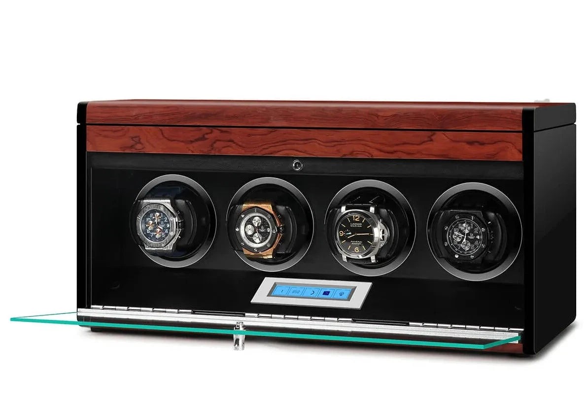 4 Watch Winder with Extra Storage Wood Veneer Finish by Aevitas