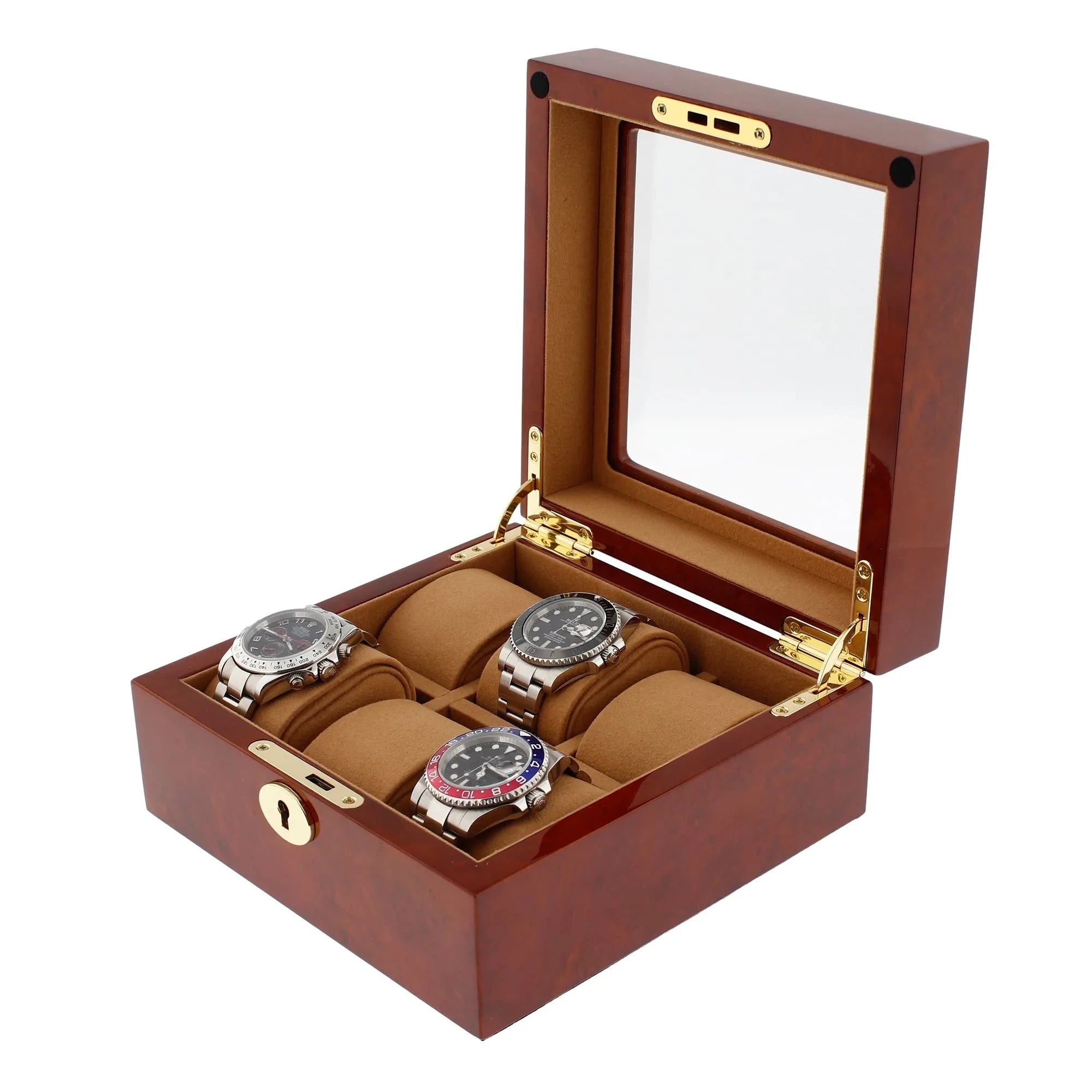 6 Watch Box in Luxurious Camphor Wood with Camel Lining by Aevitas