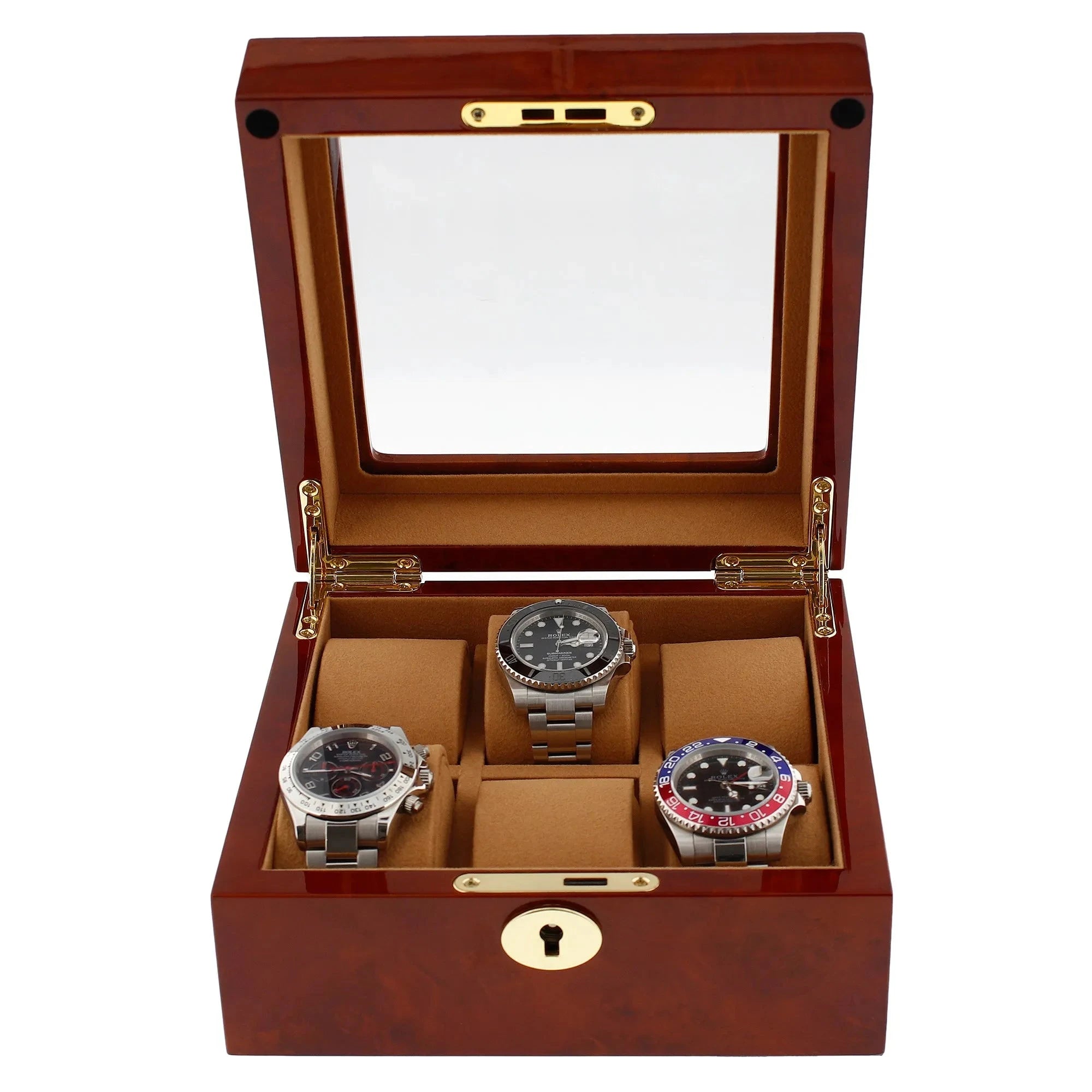 6 Watch Box in Luxurious Camphor Wood with Camel Lining by Aevitas
