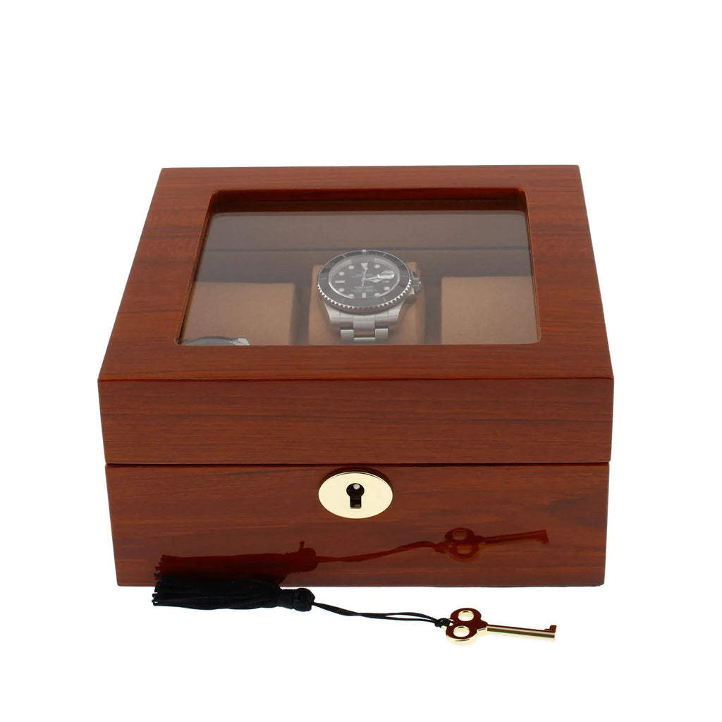 6 Watch Box in Luxurious Mahogany Wood with Camel Lining by Aevitas