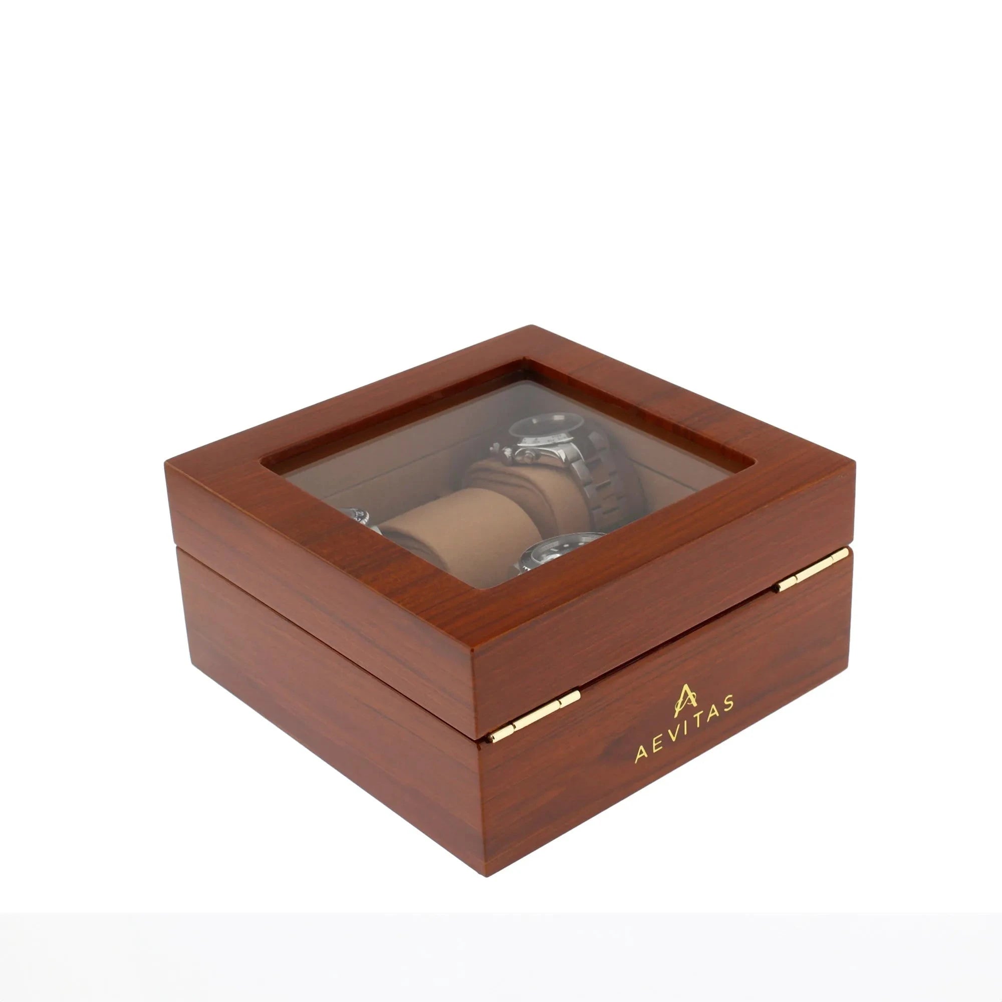 6 Watch Box in Luxurious Mahogany Wood with Camel Lining by Aevitas