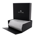 6 Watch Travel Case in Black Leather with Green Lining Hexagon Style