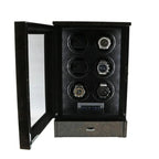 6 Watch Winder Dark Burl Wood Finish the Tower Series by Aevitas