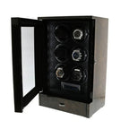 6 Watch Winder Dark Burl Wood Finish the Tower Series by Aevitas