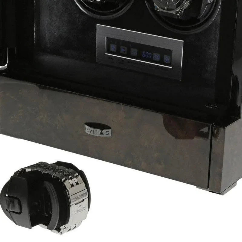 6 Watch Winder Dark Burl Wood Finish the Tower Series by Aevitas