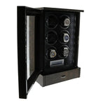 6 Watch Winder Dark Burl Wood Finish the Tower Series by Aevitas