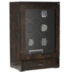 6 Watch Winder Dark Burl Wood Finish the Tower Series by Aevitas