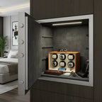 6 Watch Winder Safe Module Brown Smooth Leather Finish by Aevitas
