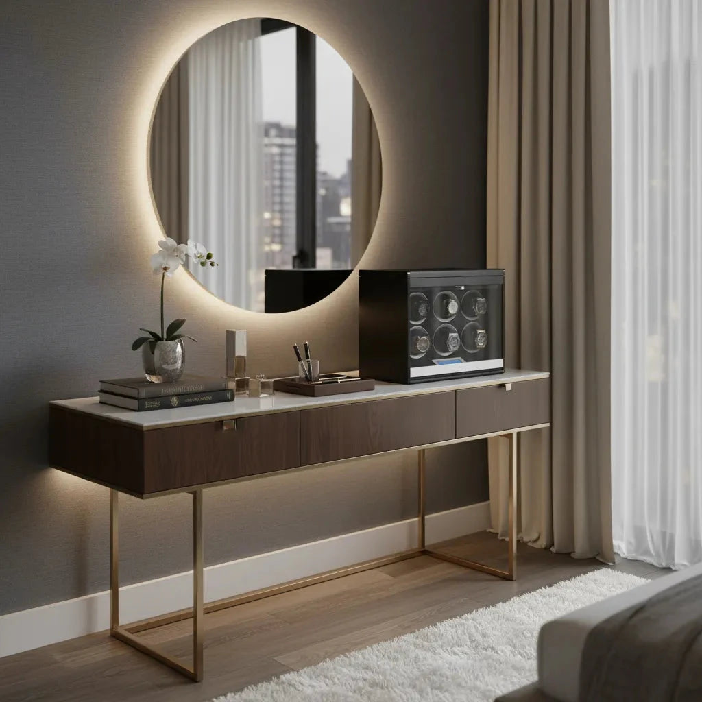 6 Watch Winder in Carbon Fibre with Extra Storage Area by Aevitas