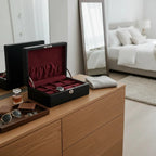 8 Watch Box in Black Leather Finish Fine Quality by Aevitas