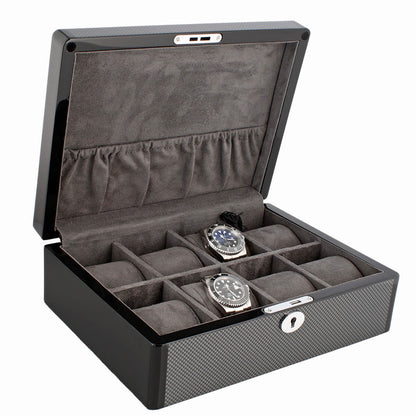 8 Watch Box in Carbon Fibre Finish Premium Quality by Aevitas