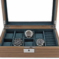 8 Watch Box with Cufflink Storage Natural Walnut Finish by Aevitas