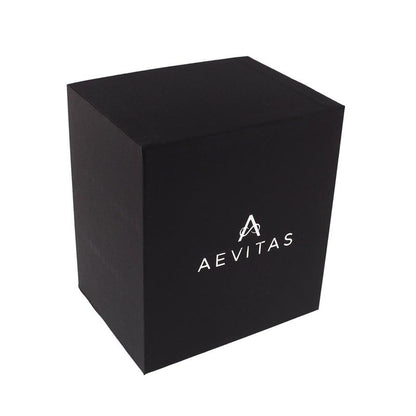 Aevitas Watch Stand in Black Marble Brown Veining with Black Leather