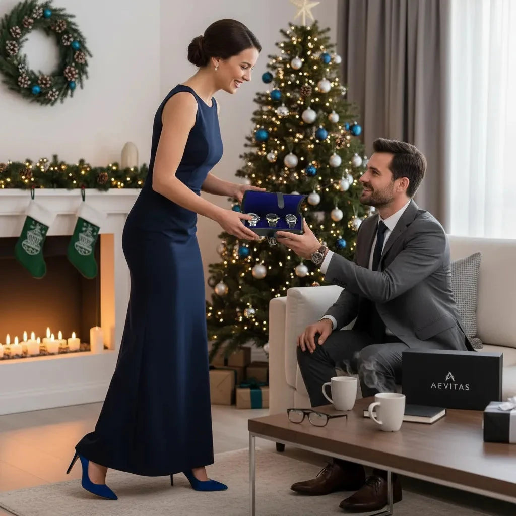 Black Genuine Leather Watch Travel Roll 3 Watches Royal Blue Velvet Lining by Aevitas