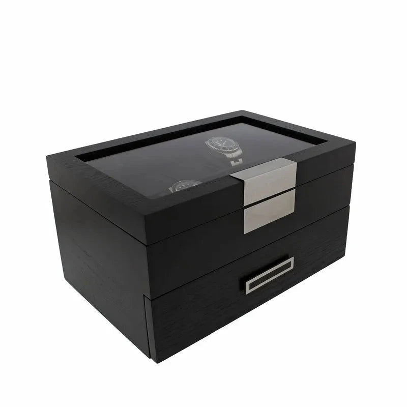 Black Oak Wooden Veneer Watch Box for 20 Watches by Aevitas