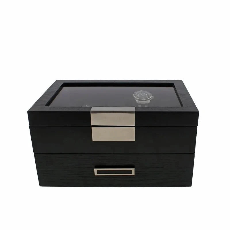 Black Oak Wooden Veneer Watch Box for 20 Watches by Aevitas